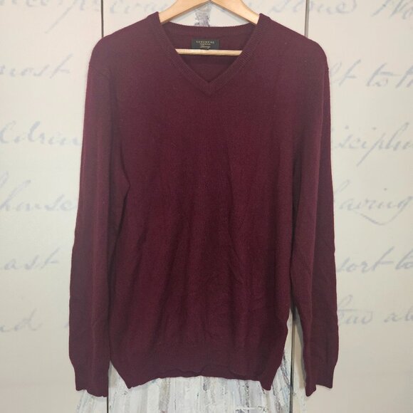 Club Room Men's Sweater Size Large 100% Cashmere V Neck - Picture 1 of 8